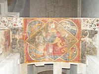 Saint Paul 3 Chateaux - Cathedrale, Voutain dont l'intrados est peint, Christ en majeste entoure des 4 evangiles (1)